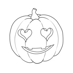 calabaza halloween ojos de corazón dibujo
