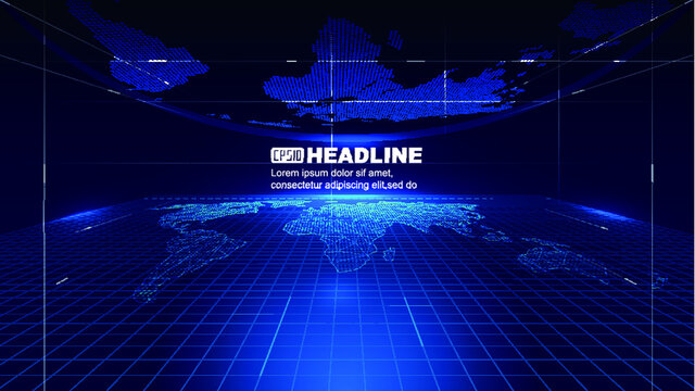 Internet technology internationalization globalization futuristic space exhibition hall background