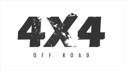 4x4 off road logo with mountain
