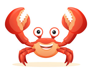 Cute crab cartoon illustration isolated on white background