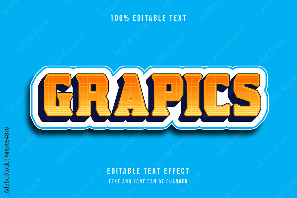 Poster Graphics,3 dimensions editable text effect orange gradation white pattern modern shadow style