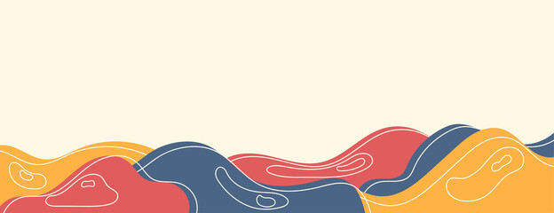 colorful abstract banner background with fluid shapes and line