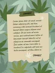 paper note vector frame background art design canabis 05