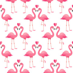 Tropical flamingo seamless pattern,pink flamingo vector pattern.