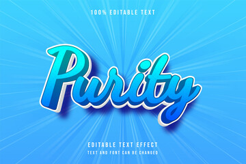 Purity,,3 dimensions editable text effect blue gradation modern shadow comic style