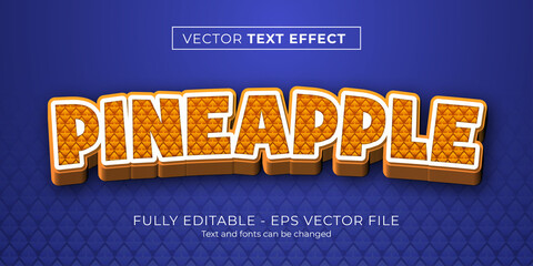 Fresh pineapple text effect editable
