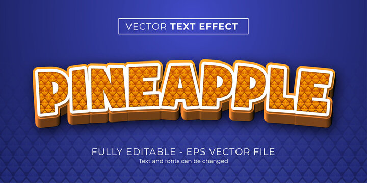 Fresh pineapple text effect editable