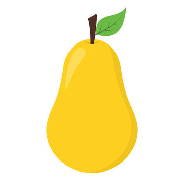 Cute pear fruits cartoon clip art icon in vector design
