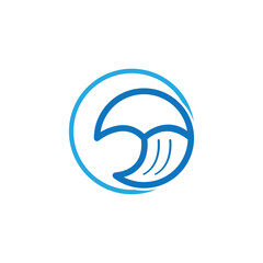 Water wave icon vector