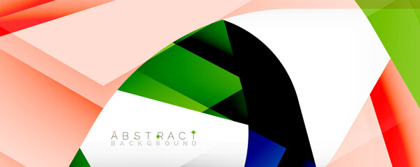 Obraz premium Geometric abstract background - multicolored abstract shapes on white. Vector Illustration For Wallpaper, Banner, Background, Landing Page