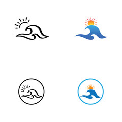 Water wave icon vector