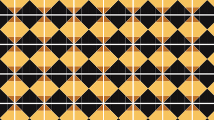 Black and brown seamless geometric pattern with triangles