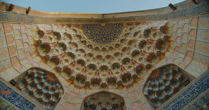 Bukhara city, Uzbekistan Abdul Aziz Khan Madrassa. Built in 1651. Tiles and Silk Road decor. 11 of 12