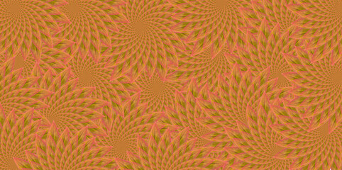 Seamless green floral pattern on white background