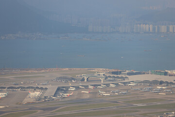  airplane parking. Hong Kong international airport. 24 oct 2021