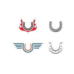 Obraz premium horse shoe icon vector illustration