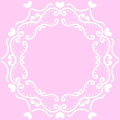 パステルピンク　レースフレーム