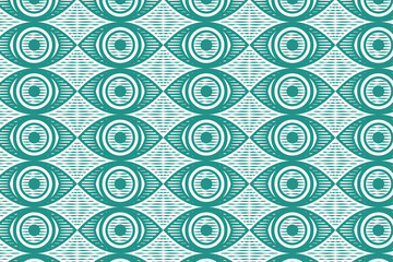 Abstract green seamless pattern in the style of psychedelic eyes. open eye shape combined with wave line. The pattern for the fabric cover, the book.