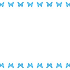 蝶々のメッセージカード　水色×白