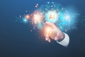 The concept of developing AI technology systems to create cyber-internet innovations to connect online networks in the future.
