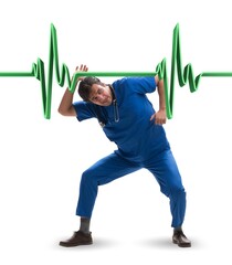 Man doctor in cardiology telemedicine concept