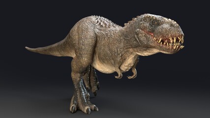 V - Rex dinosaur , of background. 3d rendering © racksuz