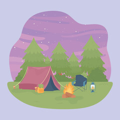 Obraz na płótnie Canvas camping land and tent