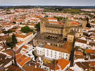 Picturesque top view of city Evora. Portugal