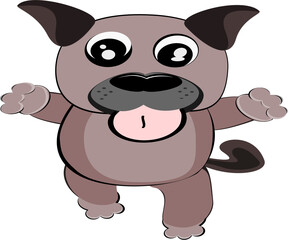 cartoon dog,puppy dog brown bone facing many faces vector illustration cute pet fat dog