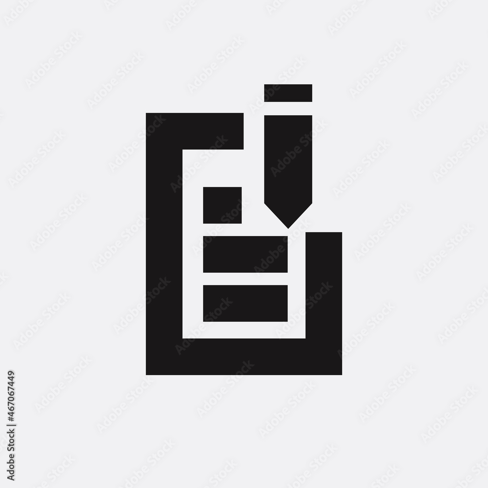 Poster document icon vector design element logo template on white background