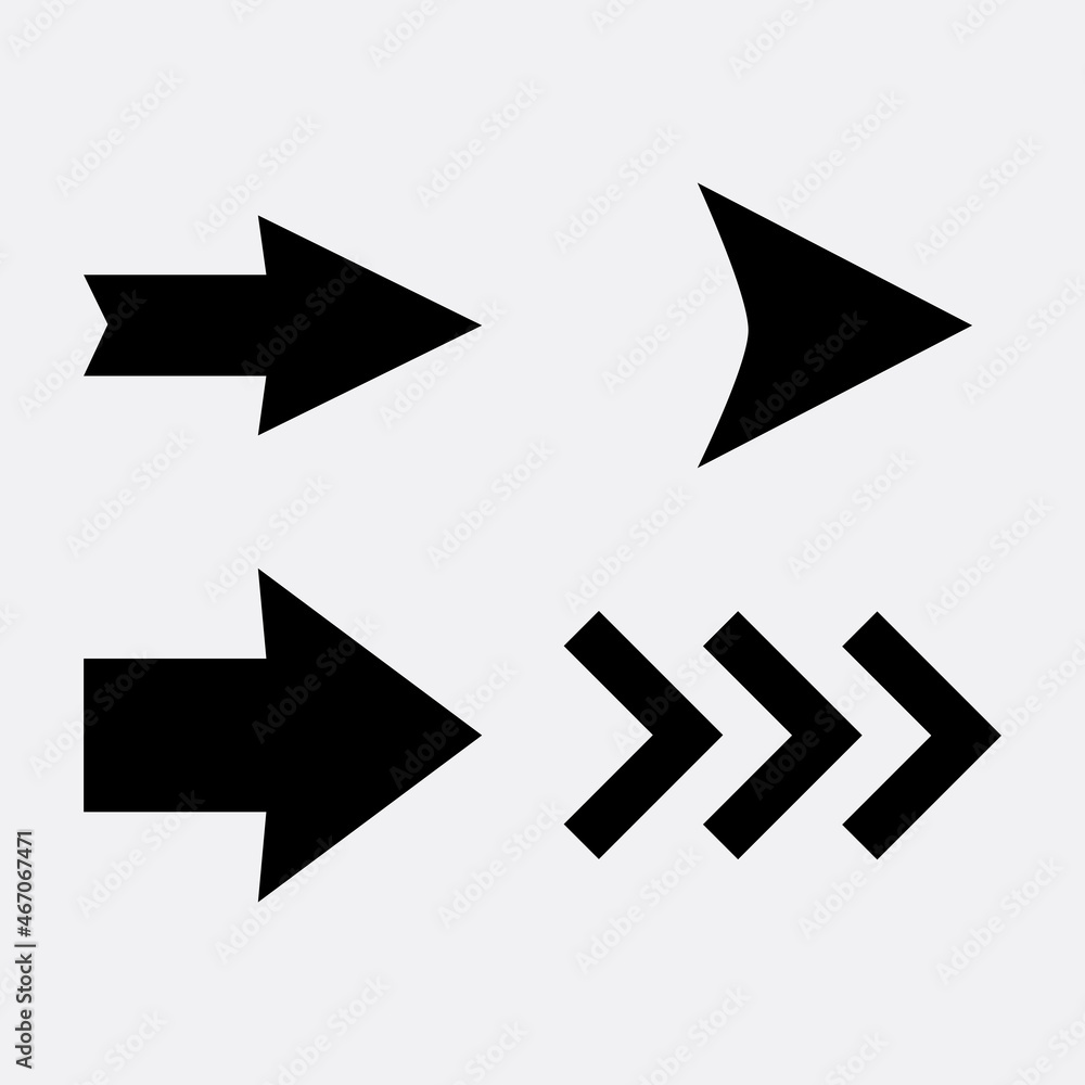 Poster set arrow icon. collection different arrows sign