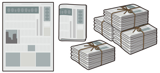 線ありの新聞紙イラスト