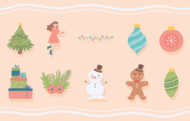 christmas festive icons
