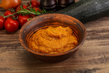 Vegetarian cuisine - Zucchini puree with herbs