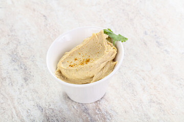 Traditional Jewish Hummus with olive oil