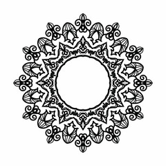 Frame in eastern tradition. Stylized with henna tattoos decorative pattern for decorating covers for book  notebook  casket  magazine  postcard and folder. Flower mandala in mehndi style..