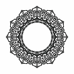 Frame in eastern tradition. Stylized with henna tattoos decorative pattern for decorating covers for book  notebook  casket  magazine  postcard and folder. Flower mandala in mehndi style..