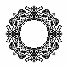 Frame in eastern tradition. Stylized with henna tattoos decorative pattern for decorating covers for book  notebook  casket  magazine  postcard and folder. Flower mandala in mehndi style..