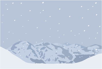 Fototapeta na wymiar 冬の雪山のある風景