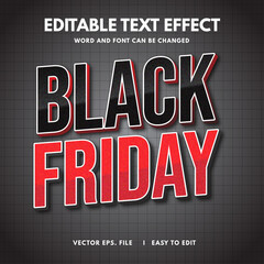 Fototapeta na wymiar BLACK FRIDAY Editable text effect