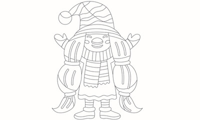 Fototapeta na wymiar Christmas coloring pages for kids