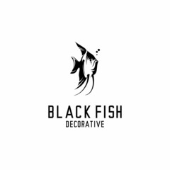 ornamental fish logo illustration vector, fish silhouette