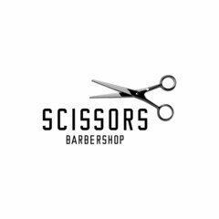 barbershop logo illustration vector, scissors vector