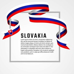 . ribbon shape slovak flag background template