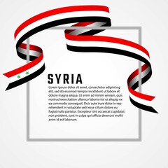 Obraz premium ribbon shape syrian flag background template