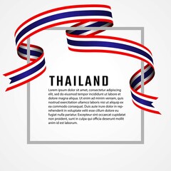 ribbon shape thailand flag background template