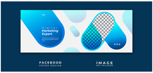 Facebook cover banner template, Digital marketing Facebook cover page.
