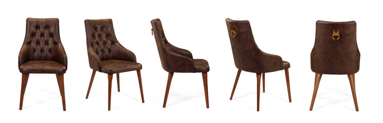 armchair in different angles isolated on white background .