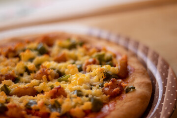 Pizza with cheese & crispy crust