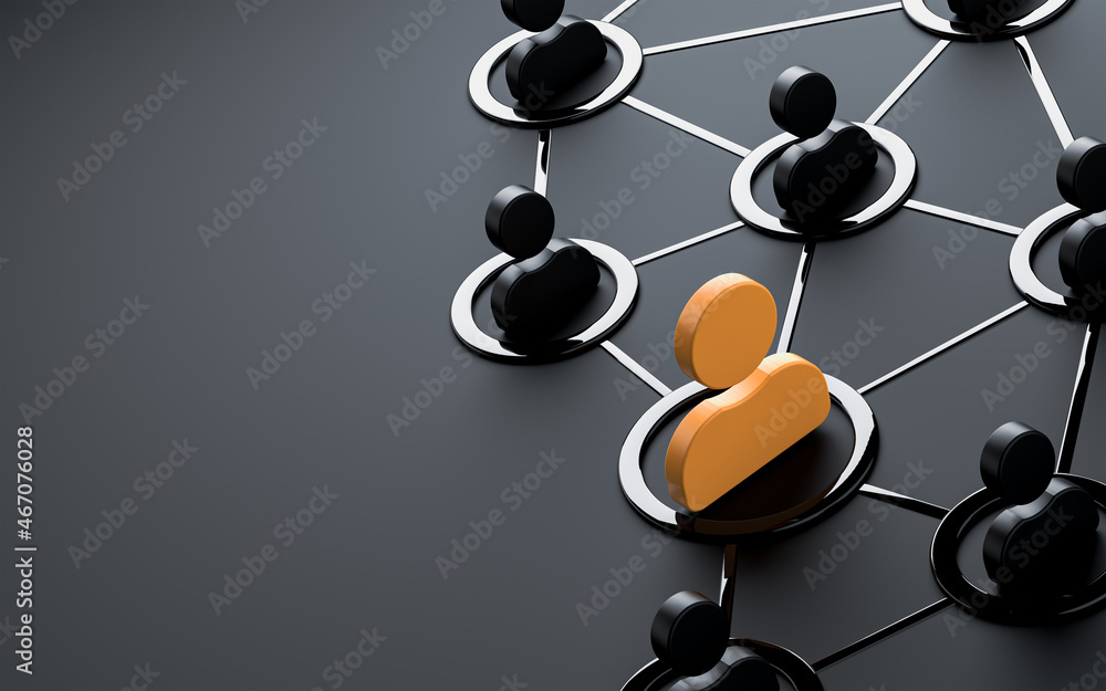 Poster dark metallic user sign isolated minimal style social networking iconic background 3d render